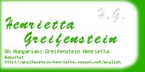 henrietta greifenstein business card